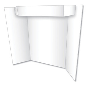 Eco Brites Two Cool Tri-Fold Poster Board, 24 x 36, White/White Product Image 