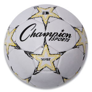 Champion Sports VIPER Soccer Ball, No. 3 Size, 7.25" to 7.5" Diameter, White Product Image 