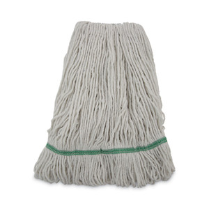 Boardwalk Narrowband Looped-End Mop Head, Premium Standard Head, Cotton/Rayon Fiber, Medium, White Product Image 