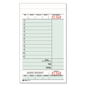 Adams Multi-Part Guest Check Unit Sets, Two-Part Carbonless, 4.25 x 6.75, 250 Forms Total Product Image 
