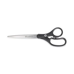 Westcott KleenEarth Basic Plastic Handle Scissors, 9" Long, 4.25" Cut Length, Straight Black Handle Product Image 