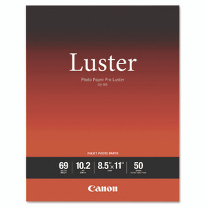 Canon PRO Luster Inkjet Photo Paper, 10.2 mil, 8.5 x 11, Luster White, 50/Pack Product Image 