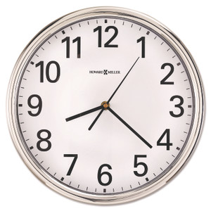 Howard Miller Hamilton Wall Clock, 12" Overall Diameter, Silver Case, 1 AA (sold separately) Product Image 