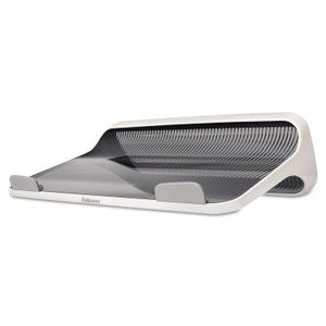 Fellowes I-Spire Series Laptop Lift, 13.19" x 9.31" x 4.13", White/Gray, Supports 10 lbs Product Image 