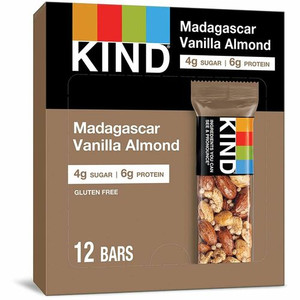 KIND Madagascar Vanilla Almond Nut Bars - Trans Fat Free, High-fiber, Low Sodium, Dairy-free, Gluten-free - Madagascar Vanilla Almond - 1.41 oz Product Image 