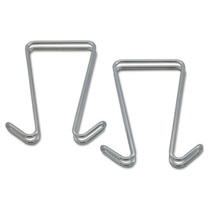Alera Double Sided Partition Garment Hook, Steel, 0.5 x 3.38 x 4.75, Over-the-Door/Over-the-Panel Mount, Silver, 2/Pack Product Image 