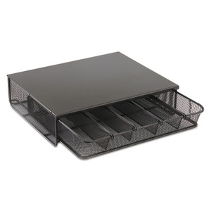 Safco One Drawer Hospitality Organizer, 5 Compartments, 12.5 x 11.25 x 3.25, Black Product Image 