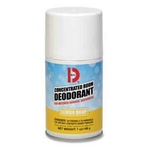 Big D Industries Metered Concentrated Room Deodorant, Lemon Scent, 7 oz Aerosol Spray, 12/Carton Product Image 