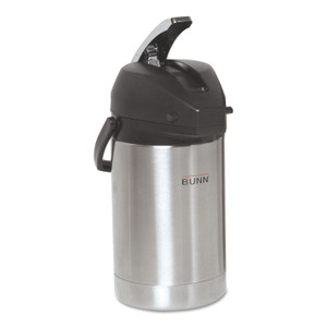 BUNN 2.5 Liter Lever Action Airpot, Stainless Steel/Black Product Image 