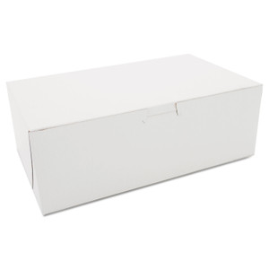 White One-Piece Non-Window Bakery Boxes, 10 x 6 x 3.5, White, Paper, 250/Bundle (SCH1017) Product Image 