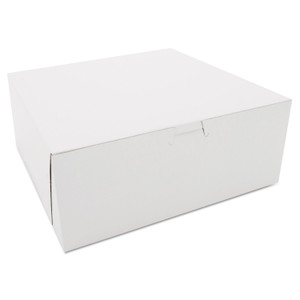 SCT White One-Piece Non-Window Bakery Boxes, 10 x 10 x 4, White, Paper, 100/Carton Product Image 