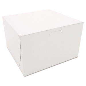 SCT White One-Piece Non-Window Bakery Boxes, 8 x 8 x 5, White, Paper, 100/Carton Product Image 