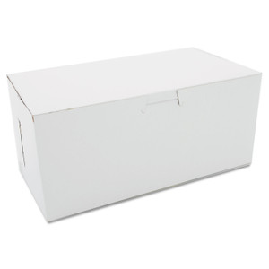 SCT White One-Piece Non-Window Bakery Boxes, 4 x 9 x 5, White, Paper, 250/Carton Product Image 