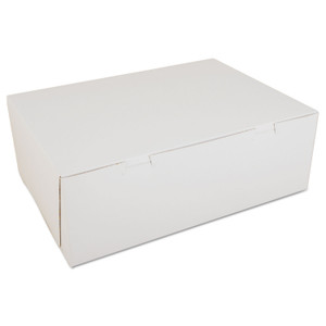 White One-Piece Non-Window Bakery Boxes, 14.5 x 10.5 x 5, White, Paper, 100/Carton (SCH1005) Product Image 