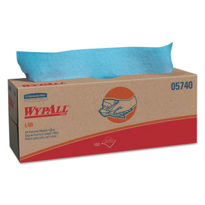 WypAll L40 Towels, POP-UP Box, 9.8 x 16.4, Blue, 100/Box, 9 Boxes/Carton (KCC05740) View Product Image