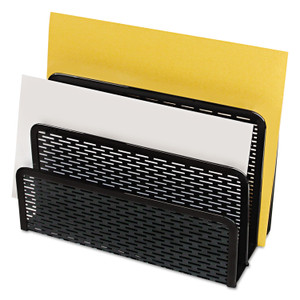 Artistic Urban Collection Punched Metal Letter Sorter, 3 Sections, DL to A6 Size Files, 6.5" x 3.25" x 5.5", Black Product Image 