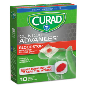 Curad Bloodstop Sterile Hemostat Gauze Pad, 1 x 1, 10/Box Product Image 