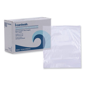 Boardwalk Reclosable Freezer Storage Bags, 1 gal, 10.5" x 11", Clear, 250/Box Product Image 