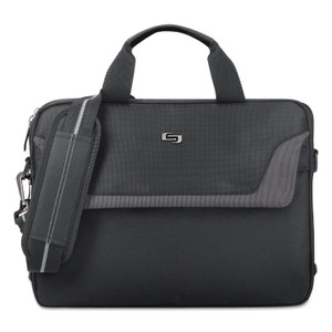 Solo Pro Slim Brief, Fits Devices Up to 14.1", Polyester, 14 x 1.5 x 10.5, Black Product Image 