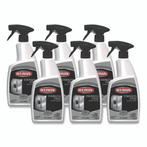 WEIMAN Stainless Steel Cleaner and Polish, Floral Scent, 22 oz Spray Bottle, 6/Carton Product Image 