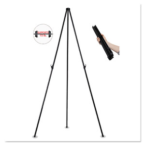 MasterVision Instant Easel, 61.5" High, Black, Steel, Heavy-Duty Product Image 