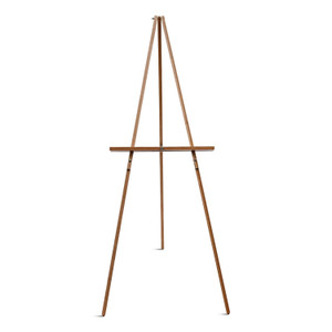 MasterVision Oak Display Tripod Easel, 60" High, Wood/Brass Product Image 