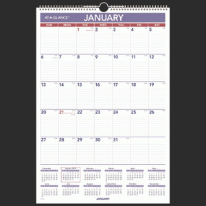 At-A-Glance Erasable Wall Calendar - Large - Julian Dates - Monthly - 12 Month - January 2026 to December 2026 Product Image 