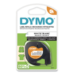 DYMO LetraTag Fabric Iron-On Labels, 0.5" x 6.5 ft, White Product Image 