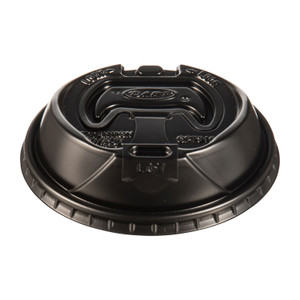 Dart Optima Reclosable Lids for Hot Paper Cups, Fits 10 oz to 24 oz Hot Cups, Plastic, Black, 1,000/Carton Product Image 