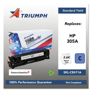 Triumph 751000NSH1285 Remanufactured CE411A (305A) Toner, 2,600 Page-Yield, Cyan Product Image 