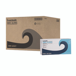 Boardwalk General Purpose Vinyl Gloves, Powder/Latex-Free, 2.6 mil, Small, Clear, 100/Box, 10 Boxes/Carton Product Image 