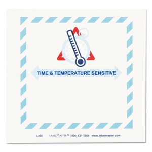 LabelMaster Shipping and Handling Self-Adhesive Labels, TIME and TEMPERATURE SENSITIVE, 5.5 x 5, Blue/Gray/Red/White, 500/Roll Product Image 