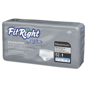 Medline FitRight Active Male Guards, 6" x 11", White, 52/Pack Product Image 