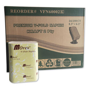 GEN Premium Interfold Pop-Up Dispenser Napkin, 6.5 x 5, Brown, 6,000/Carton Product Image 