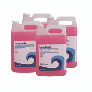 Boardwalk Neutral Floor Cleaner Concentrate, Lemon Scent, 1 gal Bottle, 4/Carton Product Image 