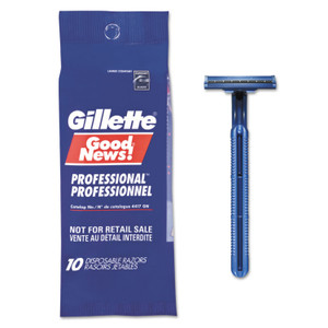 Gillette GoodNews Regular Disposable Razor, 2 Blades, Navy Blue, 10/Pack, 10 Pack/Carton Product Image 