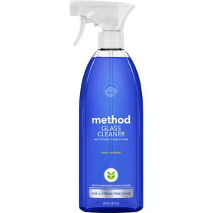 Method Glass Cleaner - 28 fl oz (0.9 quart) - Mint Scent - Non-toxic, Streak-free, Ammonia-free - Light Blue - 1 Each - (MTH00003) Product Image 
