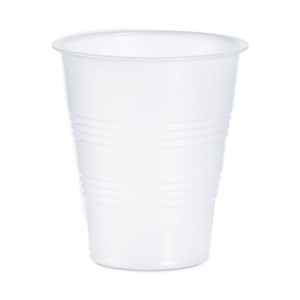 Dart High-Impact Polystyrene Cold Cups, 7 oz, Plastic, Translucent, 100/Sleeve, 25 Sleeves/Carton Product Image 