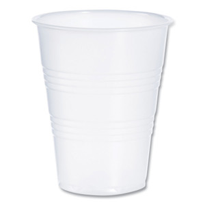 Dart High-Impact Polystyrene Cold Cups, 9 oz, Plastic, Translucent, 100/Sleeve, 25 Sleeves/Carton Product Image 