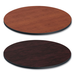 Alera Reversible Laminate Table Top, Round, 35.5" Diameter, Medium Cherry/Mahogany Product Image 