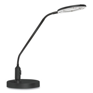 Alera Clamp-On, 3 Diopter LED Desktop Magnifier, 6.88w x 16.63d x 16.75h, Black Product Image 