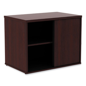 Alera Open Office Desk Series Low Storage Cabinet Credenza, Woodgrain Laminate, 29.5w x 19.13d x 22.78h, Mahogany Product Image 