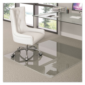 deflecto Premium Glass All Day Use Chair Mat - All Floor Types, 44 x 50, Rectangular, Clear Product Image 