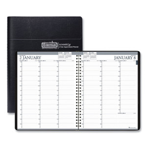 House of Doolittle Recycled Professional Weekly Planner, 15-Minute Appts, 11 x 8.5, Black Wirebound Soft Cover, 24-Month: Jan 2025 to Dec 2026 View Product Image