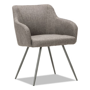 Alera Captain Series Guest Chair, 23.8" x 24.6" x 30.1", Gray Tweed Seat, Gray Tweed Back, Chrome Base Product Image 