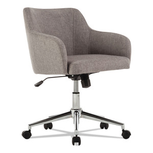 Alera Captain Series Mid-Back Chair, Supports Up to 275 lb, 17.5" to 20.5" Seat Height, Gray Tweed Seat/Back, Chrome Base Product Image 