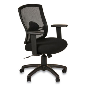 Alera Etros Series Mesh Mid-Back Petite Swivel/Tilt Chair, Supports Up to 275 lb, 17.71" to 21.65" Seat Height, Black Product Image 