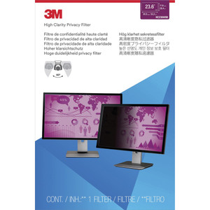 3M Privacy Filter,High Clarity,f/23.6" Wide-screen Laptops,BK (MMMHC236W9B) Product Image 
