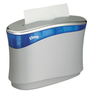 Kleenex Reveal Countertop Folded Towel Dispenser, 13.3 x 5.2 x 9, Soft Gray/Translucent Blue Product Image 