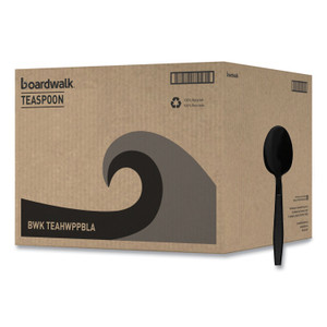 Boardwalk Heavyweight Polypropylene Cutlery, Spoon, Plastic, Black, 1,000/Carton Product Image 